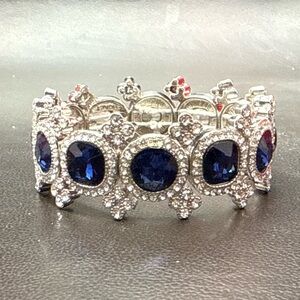 Elegant Silver and Blue Bracelet